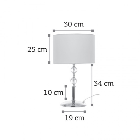 InLight Επιτραπέζιο φωτιστικό από χρυσό μέταλλο κρύσταλλο και υφασμάτινο καπέλο 1XE27 D:59cm (3422-Χρυσό) InLight Επιτραπέζιο φωτιστικό από χρυσό μέταλλο κρύσταλλο και υφασμάτινο καπέλο 1XE27 D:59cm (3422-Χρυσό)