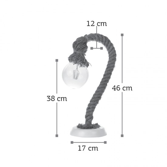 InLight Επιτραπέζιο φωτιστικό από καφέ σχοινί 1XE27 D:46cm (3439-WH) InLight Επιτραπέζιο φωτιστικό από καφέ σχοινί 1XE27 D:46cm (3439-WH)