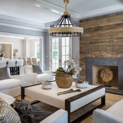 InLight Κρεμαστό φωτιστικό από καφέ σχοινί και μαύρο μέταλλο 1XE27 D:40cm (4421-BL)