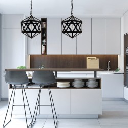 InLight Κρεμαστό φωτιστικό από μαύρο μέταλλο 1XE27 D:30cm (4418-BL)