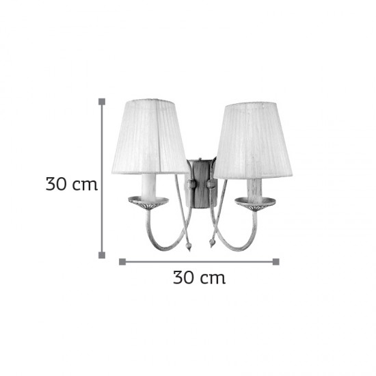 InLight Επιτοίχιο φωτιστικό από μέταλλο σε μπεζ πατίνα και υφασμάτινο καπέλο 2XE14 D:30cm (43359) InLight Επιτοίχιο φωτιστικό από μέταλλο σε μπεζ πατίνα και υφασμάτινο καπέλο 2XE14 D:30cm (43359)