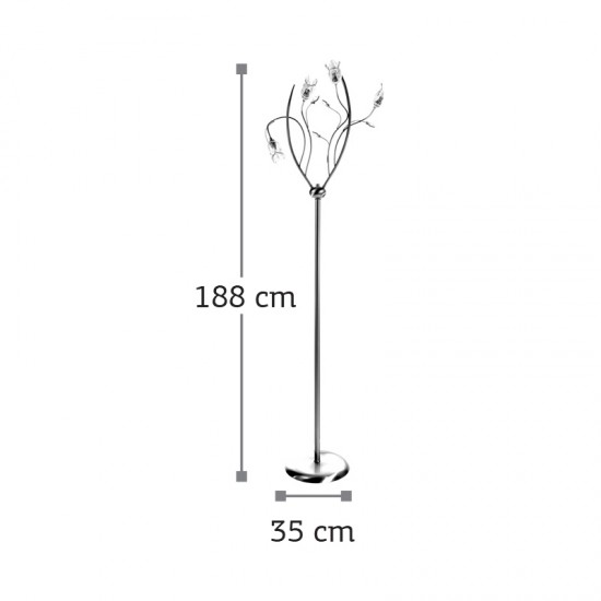 InLight Επιδαπέδιο φωτιστικό από νίκελ ματ μέταλλο κρύσταλλα και λευκό γυαλί 4XG9 D:168cm (45320-Νίκελ Ματ) InLight Επιδαπέδιο φωτιστικό από νίκελ ματ μέταλλο κρύσταλλα και λευκό γυαλί 4XG9 D:168cm (45320-Νίκελ Ματ)