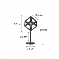 InLight Επιτραπέζιο φωτιστικό από μαύρο μέταλλο 1XE27 D:50cm (3442-BL)