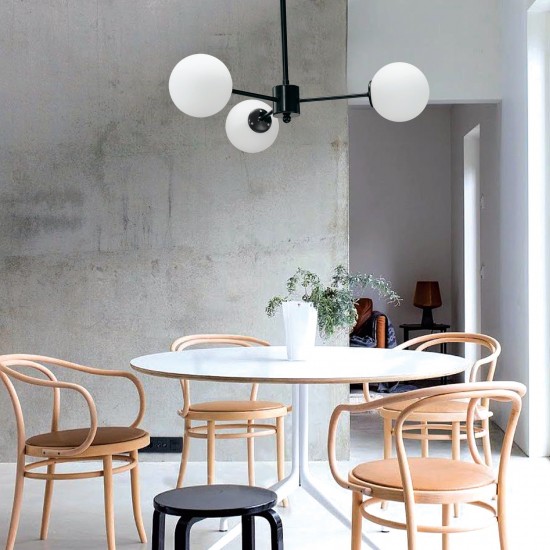 InLight Κρεμαστό φωτιστικό από χρυσό ματ μέταλλο και λευκή οπαλίνα 3XG9 D:45cm (5316-3)