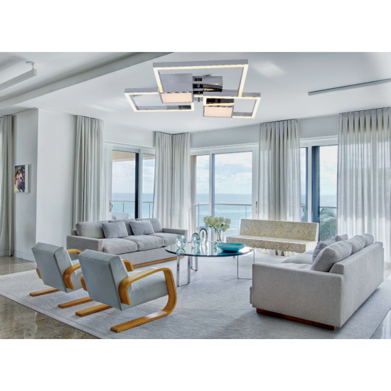 InLight Φωτιστικό οροφής LED 90W 3000K από αλουμίνιο σε χρυσή ματ απόχρωση D:80cm (6157-GL)