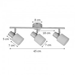 InLight Επιτοίχιο σποτ από μέταλλο σε απόχρωση λευκής πατίνας 3XE14 D:45cm (9079-3Φ-Λευκή Πατίνα)