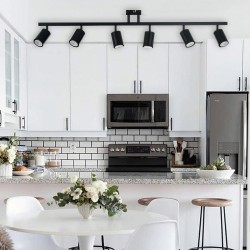 InLight Επιτοίχιο σποτ από μέταλλο σε μαύρη απόχρωση 6XGU10 D:110cm (9081-6)