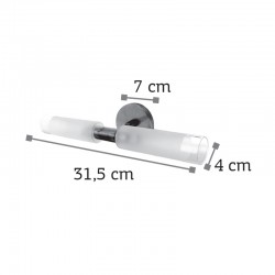 InLight Επιτοίχιο φωτιστικό από χρώμιο μέταλλο και αμμοβολή γυαλί 2XG9 D:31,5cm (1039-Χρώμιο)