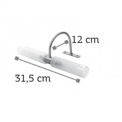 InLight Επιτοίχιο φωτιστικό από νίκελ ματ μέταλλο και αμμοβολή γυαλί 2XG9 D:31,5cm (1046-Νίκελ Ματ)