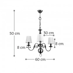InLight Κρεμαστό φωτιστικό από οξυντέ μέταλλο 3XE14 D:60cm (5309-3)