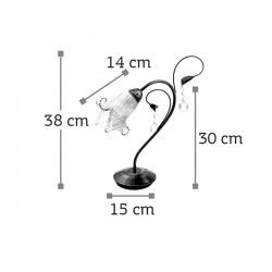 InLight Επιτραπέζιο φωτιστικό από οξυντέ μέταλλο κρύσταλλα και μελί γυαλί 1XE14 D:30cm (3427-BR)