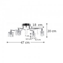 InLight Φωτιστικό οροφής από χρώμιο μέταλλο και κρύσταλλα 4XG9 D:47cm (6120-4)