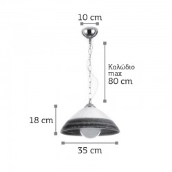 InLight Κρεμαστό φωτιστικό από λευκό γυαλί 1XE27 D:35cm (4409-Α-Λευκό)