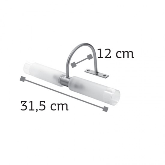 InLight Επιτοίχιο φωτιστικό από χρώμιο μέταλλο και αμμοβολή γυαλί 2XG9 D:31,5cm (1046-Χρώμιο)