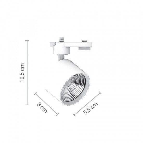 InLight Σποτ Ράγας Λευκό LED 10W 4000K D:5,5cmX10,5cm (T00502-WH)
