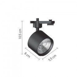 InLight Σποτ Ράγας Μαύρο LED 10W 4000K D:5,5cmX10,5cm (T00502-BL)