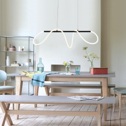 InLight Κρεμαστό φωτιστικό LED 60W 3000K από μαύρο μέταλλο και σωλήνα σιλικόνης D:110cm (6018)