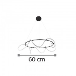 InLight Κρεμαστό φωτιστικό LED 60W 3000K από μαύρο μέταλλο και σωλήνα σιλικόνης D:60cm (6016-Β)