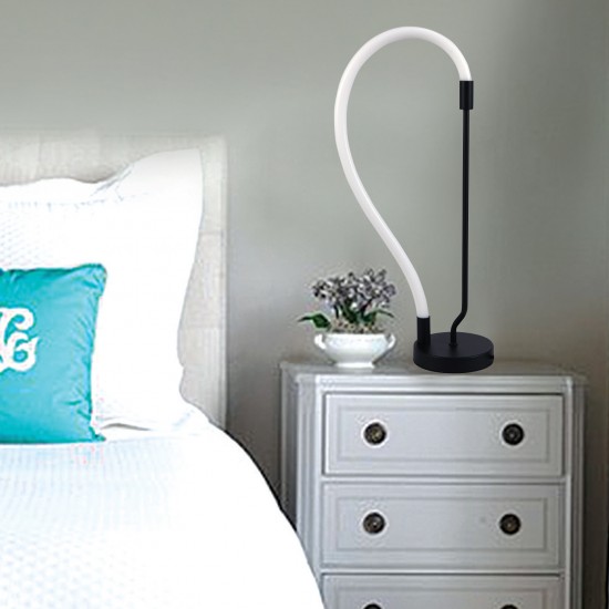 InLight Επιτραπέζιο φωτιστικό LED 18W 3000K από μαύρο μέταλλο και σωλήνα σιλικόνης D:60cm (3010)