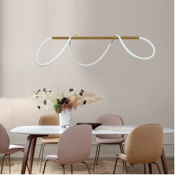 InLight Κρεμαστό φωτιστικό LED 60W 3000K από χρυσαφί μέταλλο και σωλήνα σιλικόνης D:110cm (6019-GL)