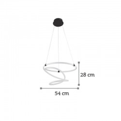 InLight Κρεμαστό φωτιστικό LED 40W 3000K από μαύρο μέταλλο και σωλήνα PVC D:54cm (6020)