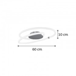 InLight Πλαφονιέρα οροφής LED 40W 3000K από χρώμιο μέταλλο και σωλήνα PVC D:60cm (42011-CH)
