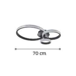 InLight Πλαφονιέρα οροφής LED 96W 3000K από μαύρο αλουμίνιο και ακρυλικό D:70cm (6034)