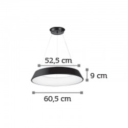 InLight Κρεμαστό φωτιστικό LED 50W 4000K από μαύρο μέταλλο και ακρυλικό D:60,5cm (6010-Α)