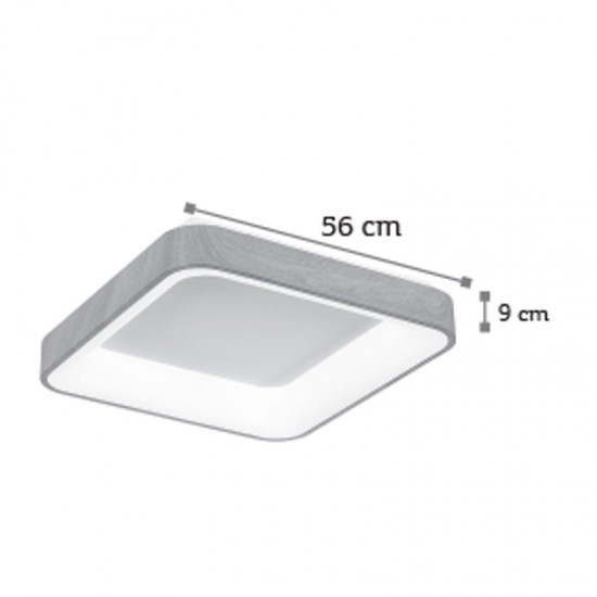 InLight Πλαφονιέρα οροφής LED 58W 4000K από καφέ μέταλλο και ακρυλικό D:56cm (42174-Α)