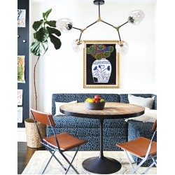 InLight Κρεμαστό φωτιστικό από μαύρο μέταλλο και διάφανο γυαλί 4XE27 D:120cm (6129-4-ΝΜ)