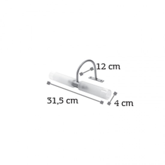 InLight Επιτοίχιο φωτιστικό από οξυντέ μέταλλο και αμμοβολή γυαλί 2XG9 D:31,5cm (1046-Οξυντέ)