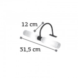 InLight Επιτοίχιο φωτιστικό από μαύρο μέταλλο και αμμοβολή γυαλί 2XG9 D:31,5cm (1049-Μαύρο)