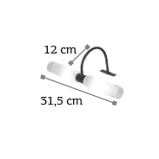 InLight Επιτοίχιο φωτιστικό από μαύρο μέταλλο και αμμοβολή γυαλί 2XG9 D:31,5cm (1049-Μαύρο)