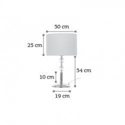 InLight Επιτραπέζιο φωτιστικό από χρώμιο μέταλλο κρύσταλλο και υφασμάτινο καπέλο 1XE27 D:59cm (3422-Χρώμιο)