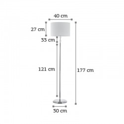 InLight Επιδαπέδιο φωτιστικό από χρώμιο μέταλλο κρύσταλλο και υφασμάτινο καπέλο 1XE27 D:177cm (45360-Χρώμιο)