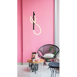 InLight Κρεμαστό φωτιστικό LED 25W 3000K από μαύρο μέταλλο και σωλήνα σιλικόνης D:65cm (6014)