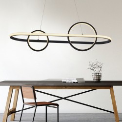 InLight Κρεμαστό φωτιστικό LED 56W 3000K από αλουμίνιο σε μαύρη απόχρωση D:120cm (6031)