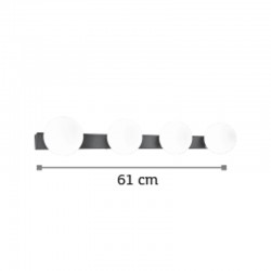 InLight Επιτοίχιο φωτιστικό από μαύρο μέταλλο και λευκή οπαλίνα 4XG9 D:61cm (43422-4)