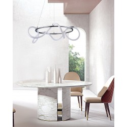 InLight Κρεμαστό φωτιστικό LED 80W 3000K από χρώμιο μέταλλο και σωλήνα σιλικόνης D:80cm (6017-A-CH)