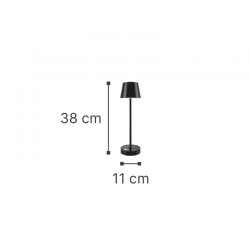 it-Lighting Tahoe Rechargeable LED 2W 3CCT Touch Table Lamp Black D38cmx11cm (80100210)