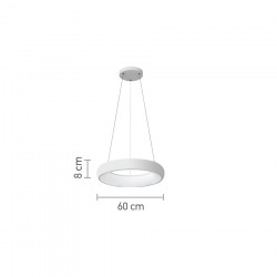InLight Κρεμαστό φωτιστικό LED 110W 3CCT από λευκό ακρυλικό D:60cm (42023-A-White)