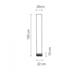 InLight Επιδαπέδιο φωτιστικό LED 45W 3000K από αλουμίνιο σε μαύρη απόχρωση D:150cm (45022)