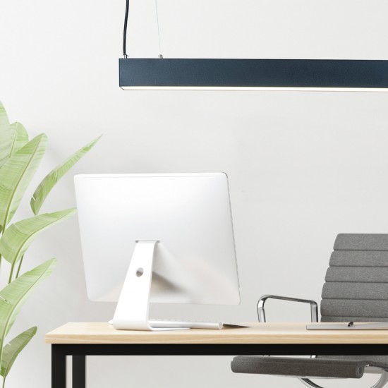 InLight Κρεμαστό φωτιστικό LED 30W 3000K από αλουμίνιο σε μαύρη απόχρωση D:90cm (6042-90-BL)