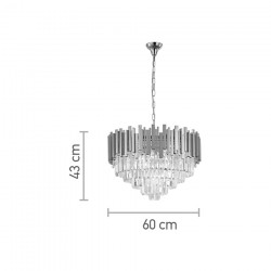 InLight Κρεμαστό φωτιστικό από χρυσαφί αλουμίνιο και κρύσταλλα 8XE14 D:60cm (6068-8)