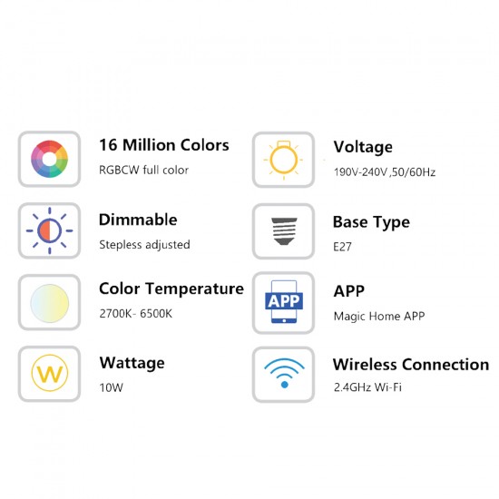 InLight Led E27 A60 RGBW with magic App (7.27.10.01.7) InLight Led E27 A60 RGBW with magic App (7.27.10.01.7)