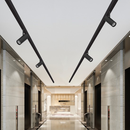 InLight Σποτ μαγνητικής ράγας LED 20W 3000K σε μαύρη απόχρωση D:14cmX11,5cm (T02001-BL)