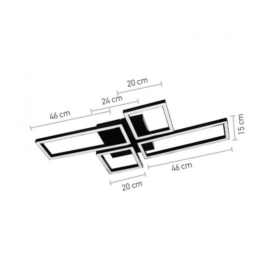 InLight Πλαφονιέρα οροφής LED 60W 3CCT σε χρυσαφί απόχρωση D:95cm (6049-GL)