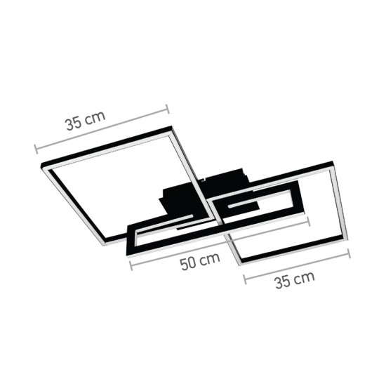 InLight Πλαφονιέρα οροφής LED 45W 3000Κ σε μαύρη απόχρωση D:70cm (6053-BL)