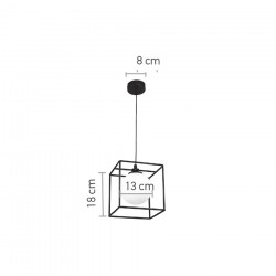 InLight Κρεμαστό φωτιστικό σε μαύρη απόχρωση και λευκή οπαλίνα 1XG9 D:18cm (4020-BL)
