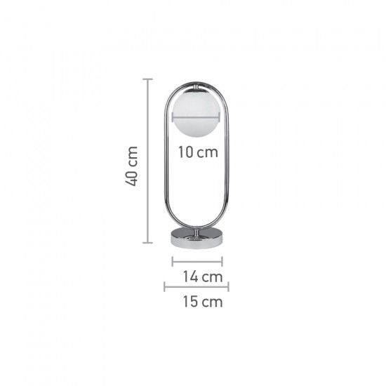 InLight Επιτραπέζιο φωτιστικό σε μαύρη απόχρωση και λευκή οπαλίνα 1XG9 D:40cm (3016-BL)